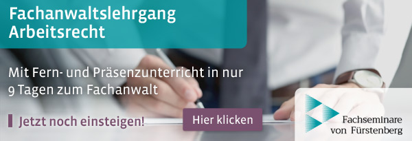 FA-Lehrgang Arbeitsrecht. Hier informieren und anmelden!