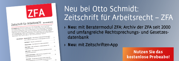 ZFA - Zeitschrift für Arbeitsrecht (Probeabo). Jetzt bestellen!