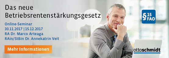 Online-Seminar: Das neue Betriebsrentenstärkungsgesetz. Jetzt informieren!